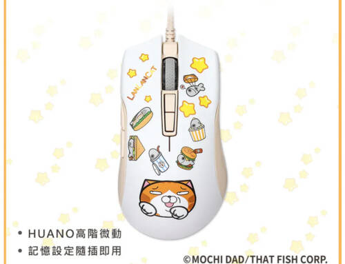 irocks M31E 光學遊戲滑鼠-白爛貓聯名款